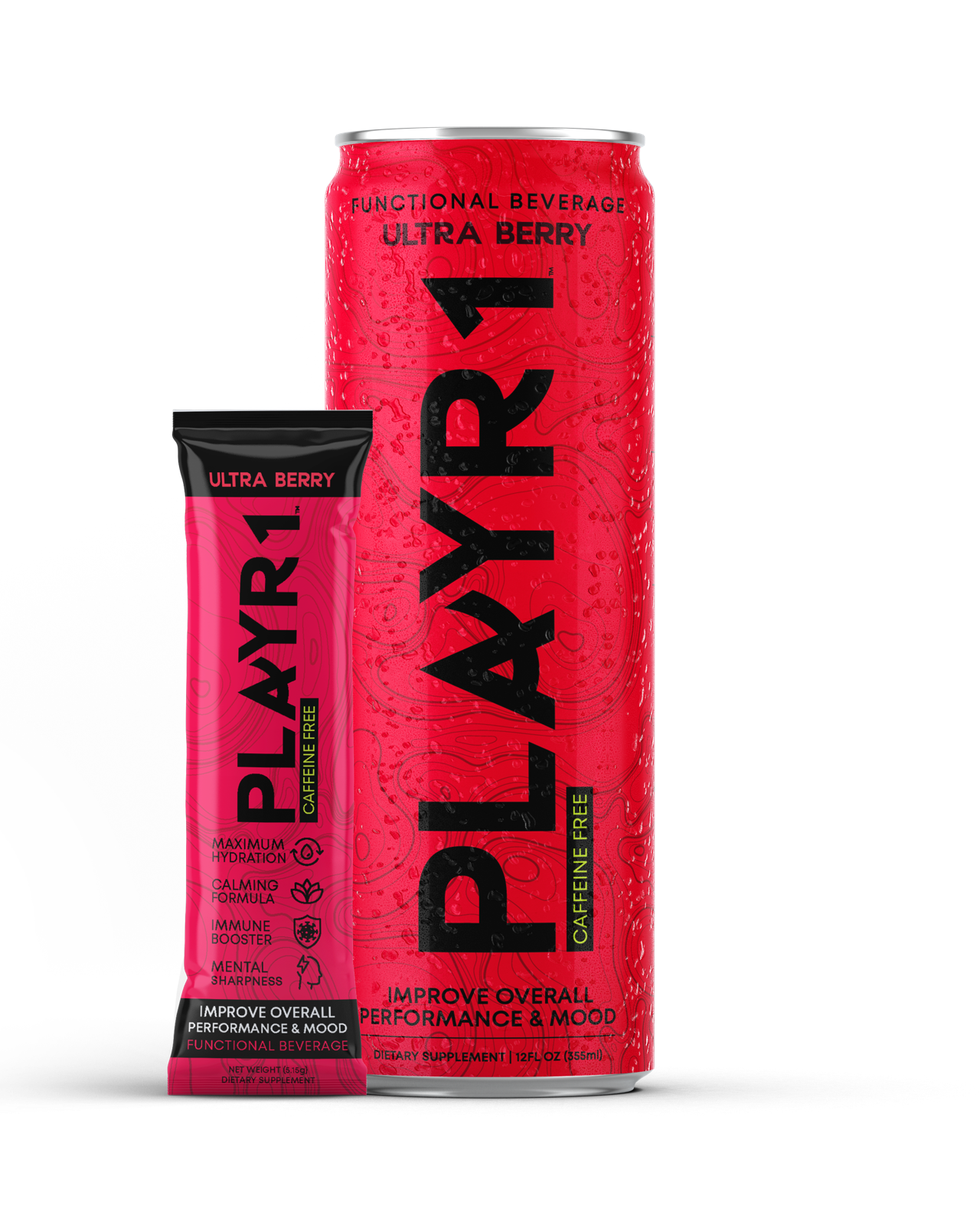 PLAYR1 Pink Ultra Berry can and stick