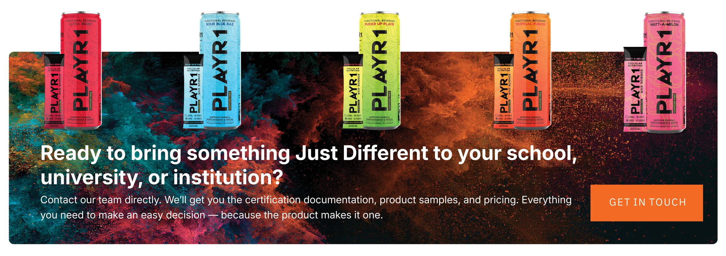 Ready to bring something Just D1fferent to your school, university, or institution? Contact our team directly — we’ll get you the certification documentation, product samples, and pricing.